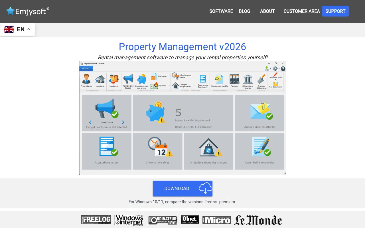 Apercu du site Gestion Locative v2026 par Emjysoft