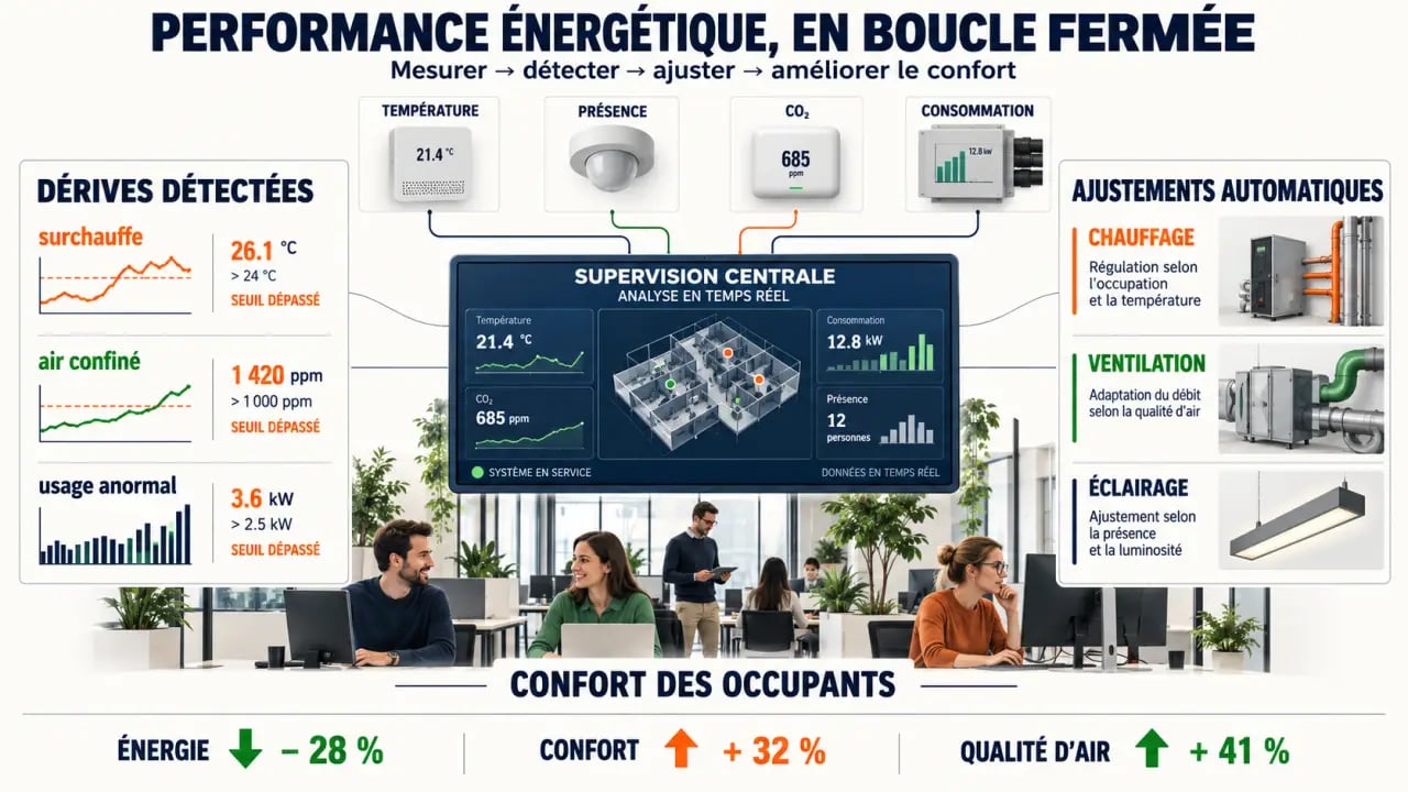 Optimiser la performance énergétique des bâtiments grâce aux nouvelles technologies avec des capteurs et une supervision intelligente