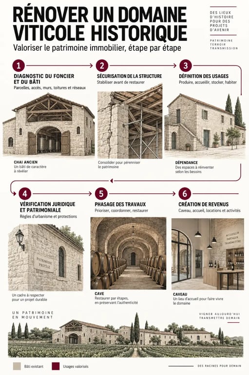 Rénover un domaine viticole historique pour valoriser son patrimoine immobilier : étapes clés