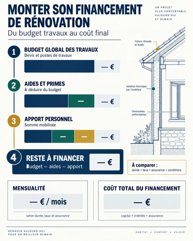 Infographie pour optimiser le financement de vos projets de rénovation immobilière
